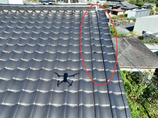 多治見市　瓦のずれ