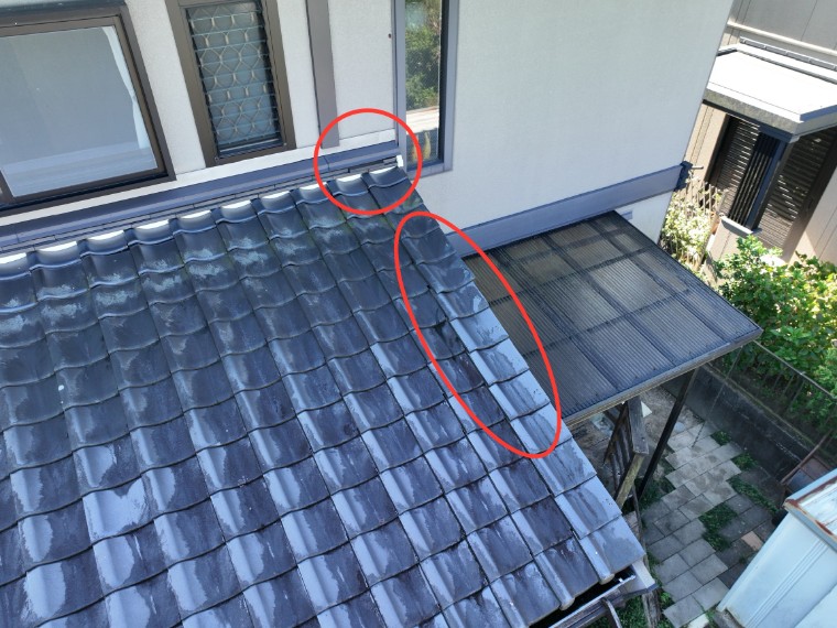 屋根のズレ