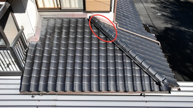 多治見市市之倉町　棟のずれ