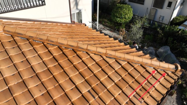 可児市　瓦のずれ