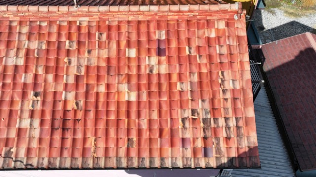 多治見市　上から見た屋根の写真