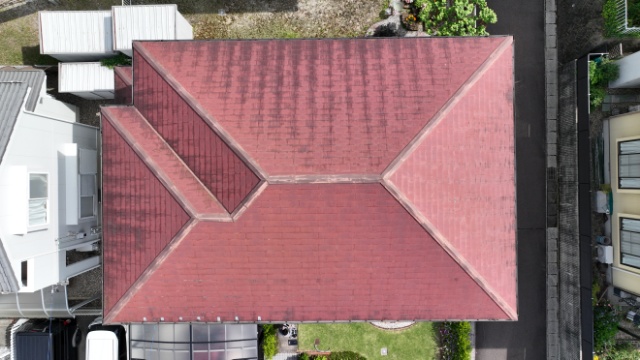 多治見市脇之島町　上から見た屋根の写真