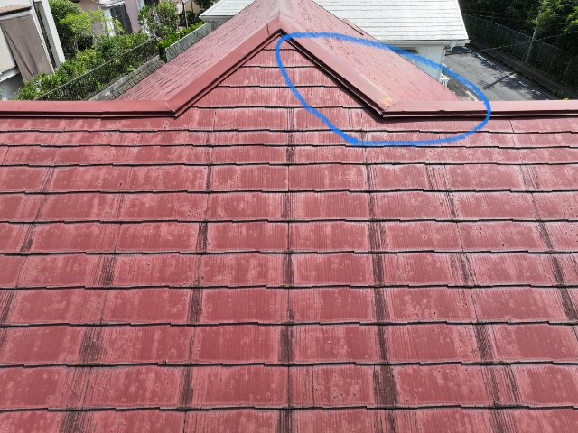 多治見市脇之島町　棟板金の浮き