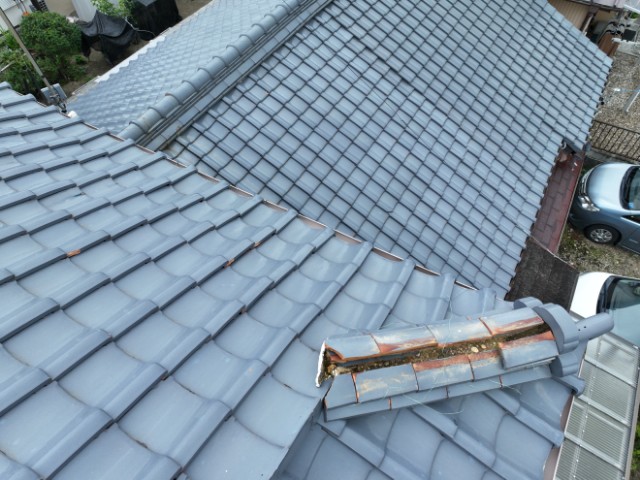 多治見市笠原町　隅棟のくずれ