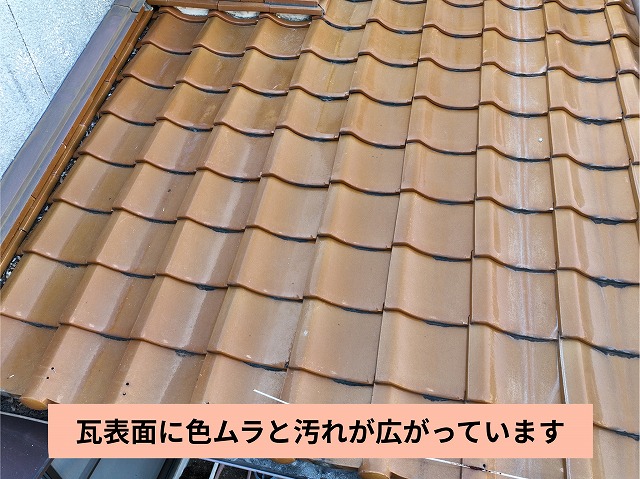 瓦屋根の表面を近くから撮影した写真