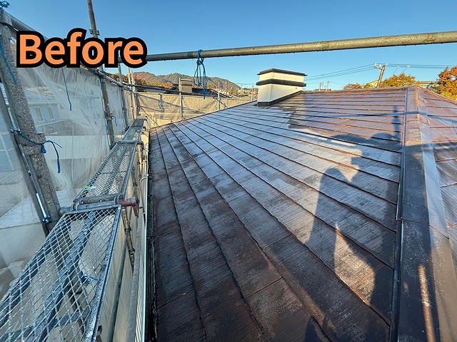 多治見市幸町 二階屋根施工前屋根の様子