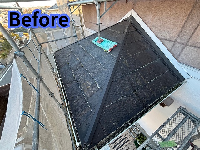 多治見市幸町 玄関屋根施工前屋根の様子