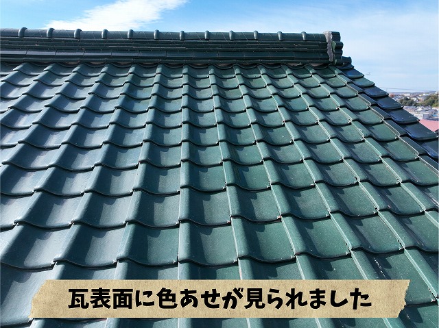 緑瓦の表面を近くから撮影した写真