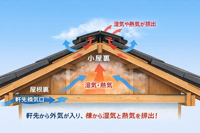 小屋裏の換気の図