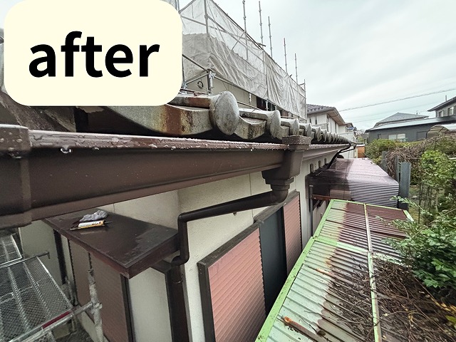 可児市愛岐ヶ丘で雨樋交換後の様子