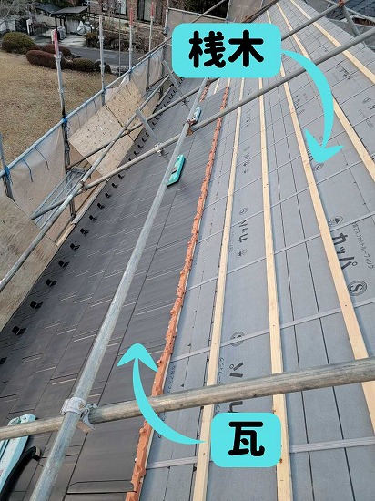 関市にて瓦施工完了の様子