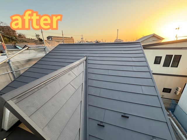 尾張旭市にて屋根施工後の様子