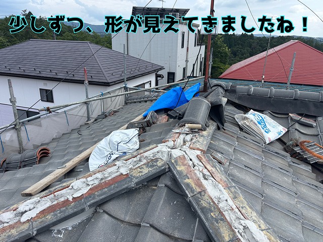 多治見市東町 棟の一段目を進め