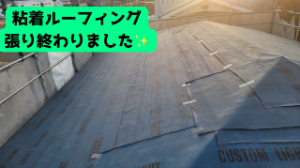 粘着ルーフィング張り終わり