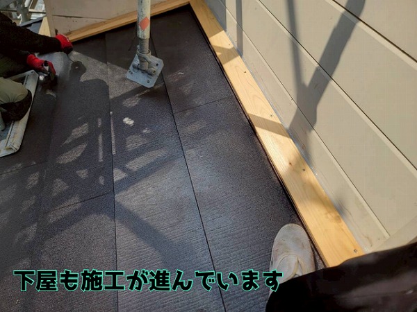 関市富之保 大屋根が完成し、下屋も仕上げへとラストスパートです！