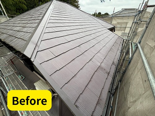 豊田市北一色町にてビフォーアフター比較の様子