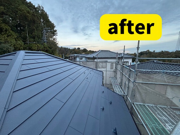 豊田市北一色町にてビフォーアフター比較の様子