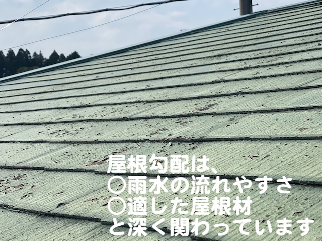 小山市　屋根勾配と雨漏りリスクの関係性　屋根点検中の写真