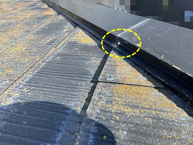 隅棟の棟板金釘浮き