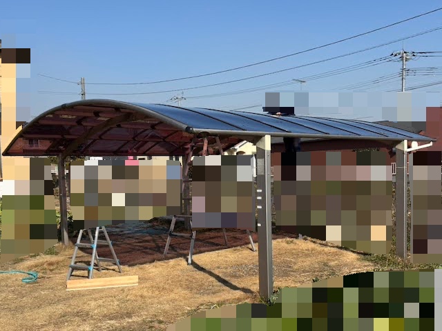 野木町　カーポートパネル張り替え　施工後の写真