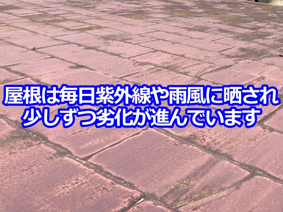 屋根は毎日紫外線や雨風に晒され劣化が進んでいる