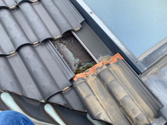 しらっちゃけた下の瓦