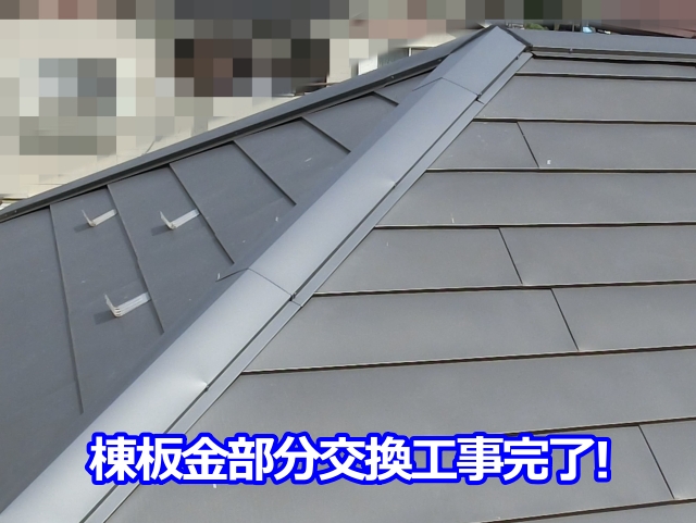 棟板金部分交換工事完了