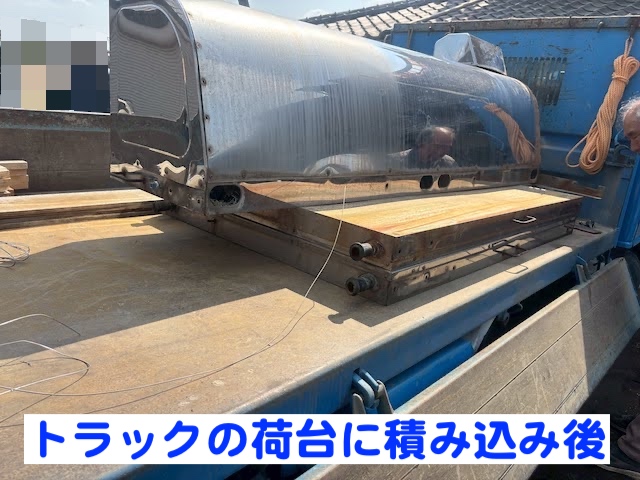 結城市　使用していない太陽熱温水器を撤去　搬出作業後の写真