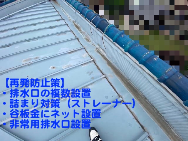下野市　腰壁に囲まれた見えない屋根　瓦棒屋根修繕方法解説用の写真