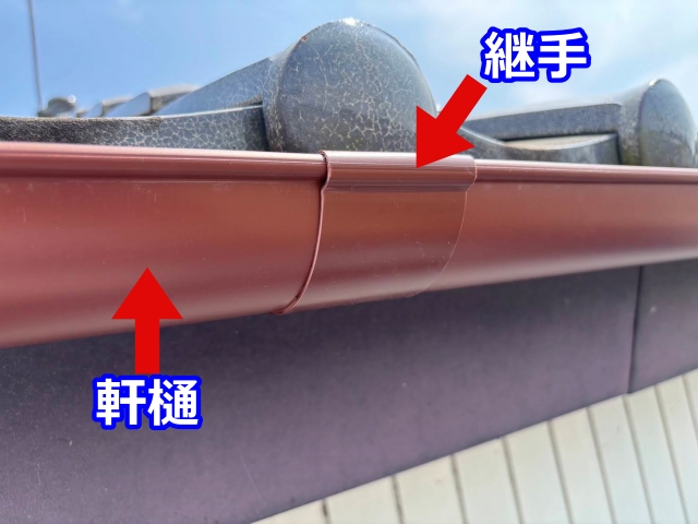 軒樋を継手で連結