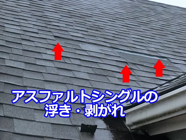 北面も屋根材が浮いており注意が必要