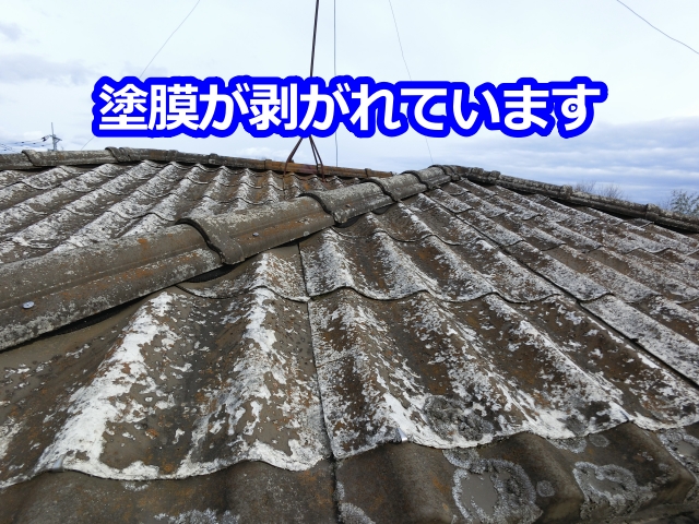 塗膜が剥がれたセキスイかわらU