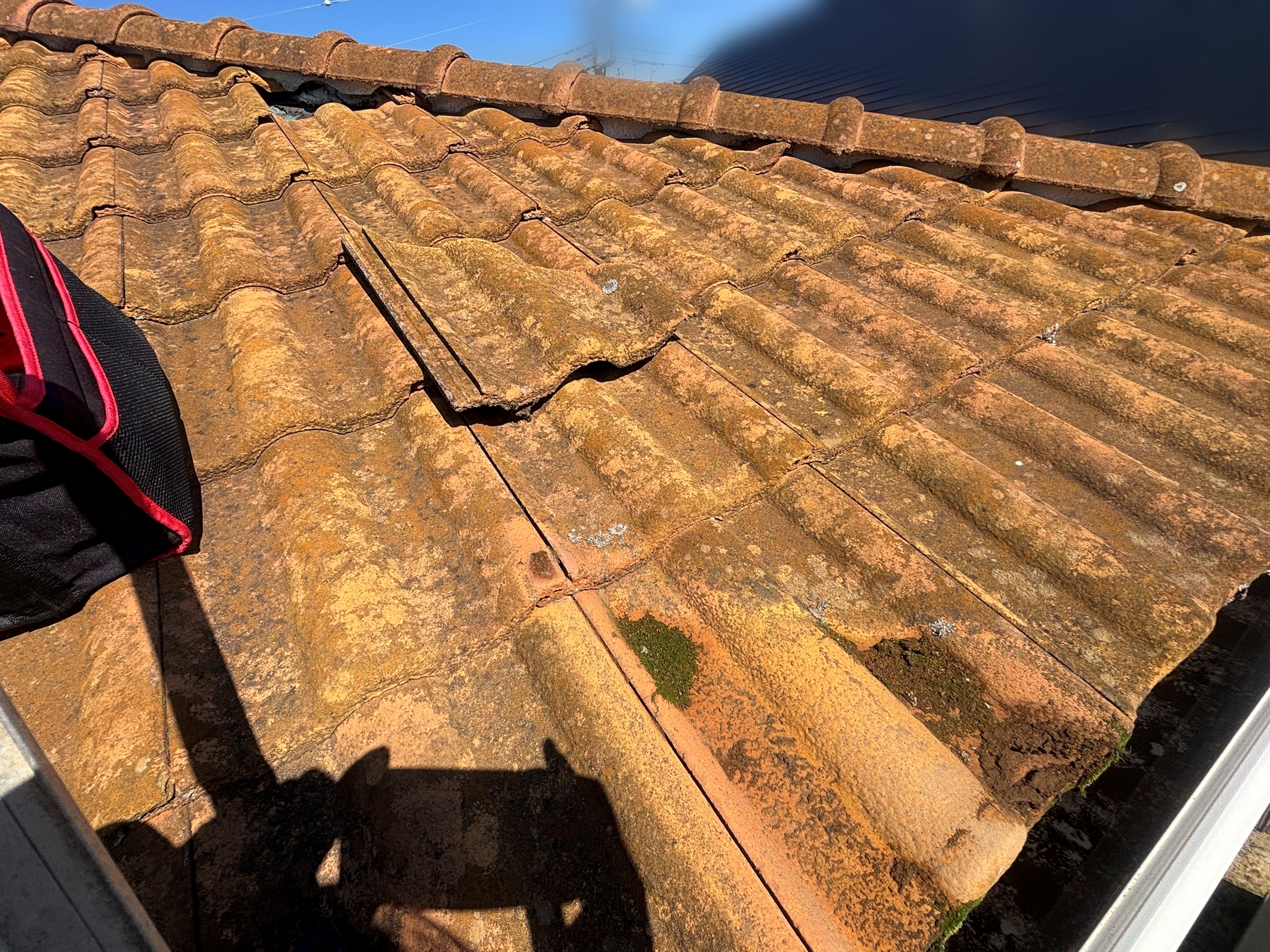 瓦が脱落してかなりの時間が経っている