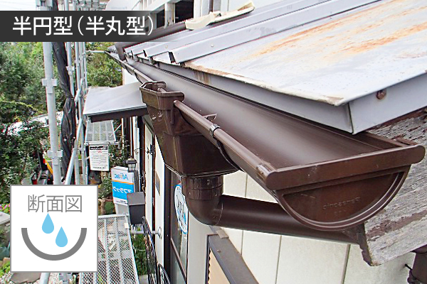 半丸型雨樋の写真