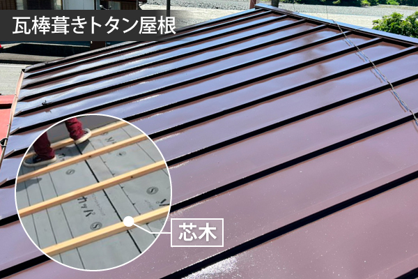 瓦棒トタン屋根の解説図