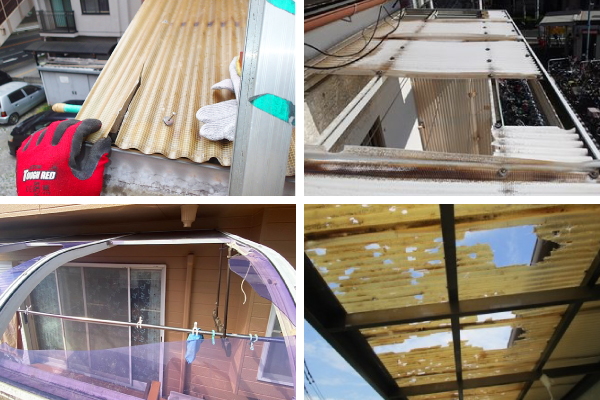 紫外線や強風で破損する前にカーポートやベランダの屋根を交換