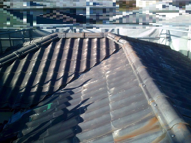 加古川市　屋根葺き替え　大屋根の状態