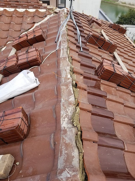 棟芯の整えと積み直し前の状態確認