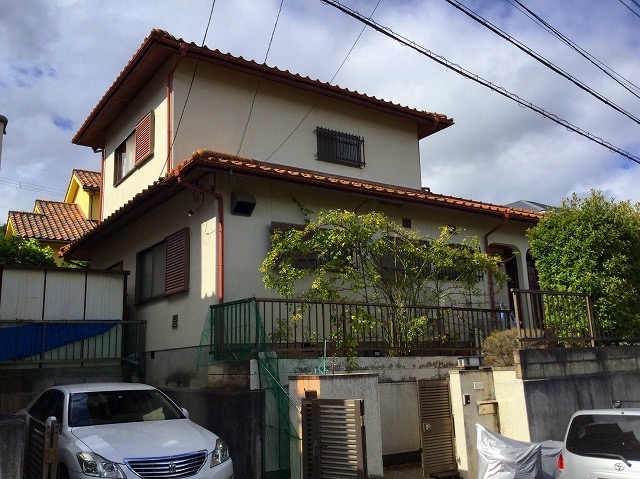 加古川市 棟積み替え(丸瓦一発仕上げ) 施工前の外観