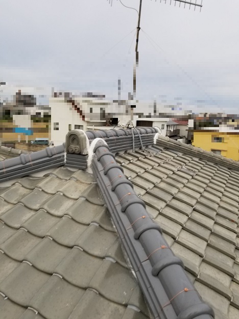 仕上げ完了(本棟5段熨斗・隅棟3段熨斗)