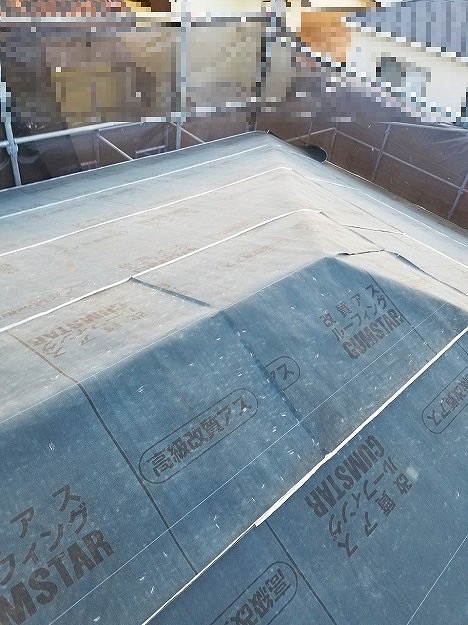 加古川市　屋根葺き替え工事　全面ルーフィング