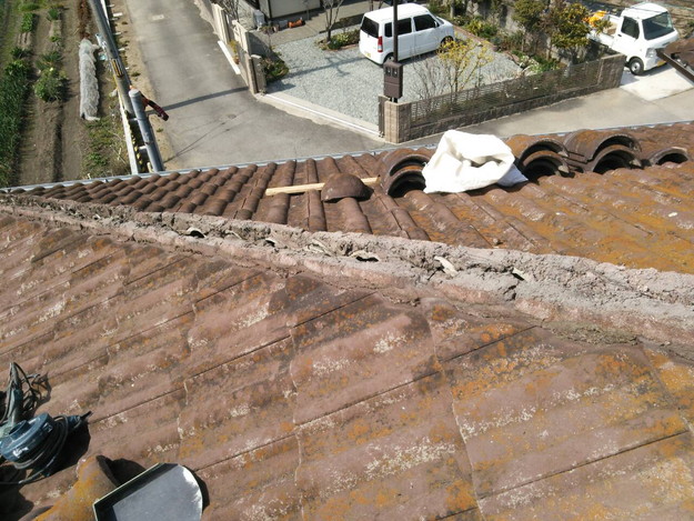 加古川市　棟瓦撤去