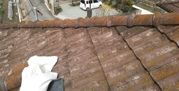 加古川市　棟瓦　修理前写真