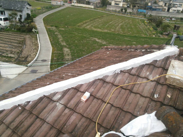 加古川市　棟瓦設置前作業