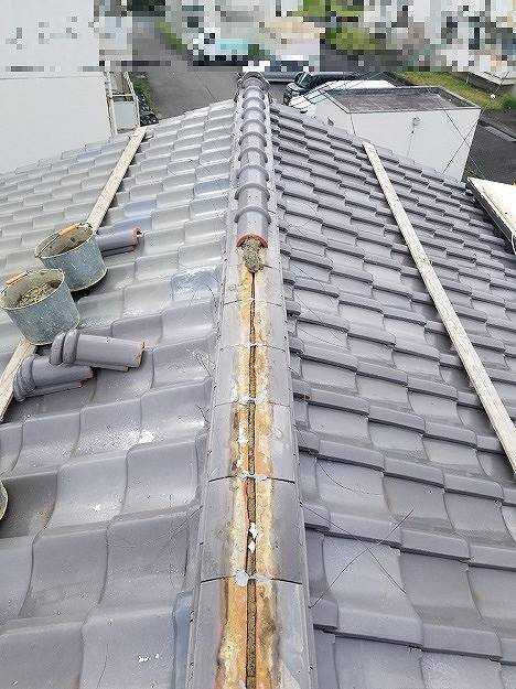 明石市 施工事例 棟 冠瓦