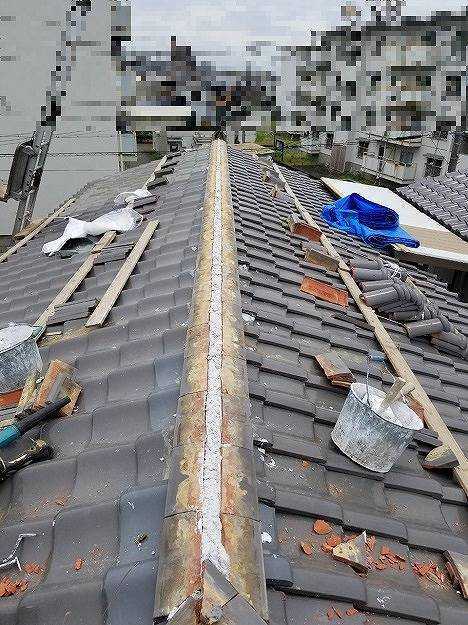 明石市　施工事例　棟　熨斗瓦