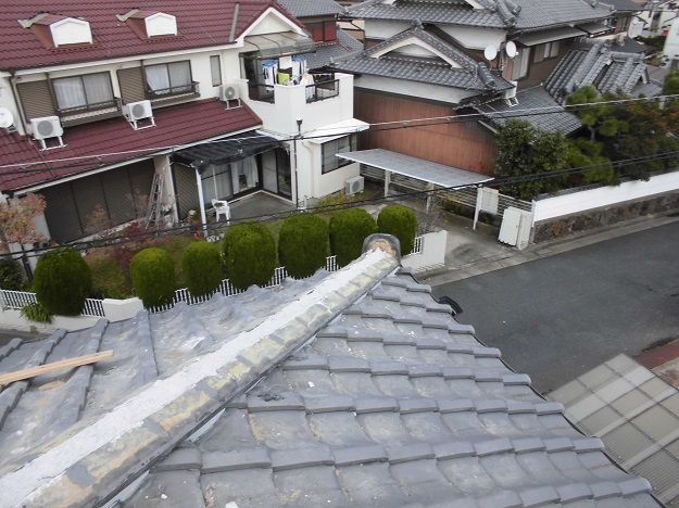 明石市　施工中　棟　南蛮漆喰