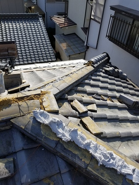 高砂市　棟積み直し中　モルロック