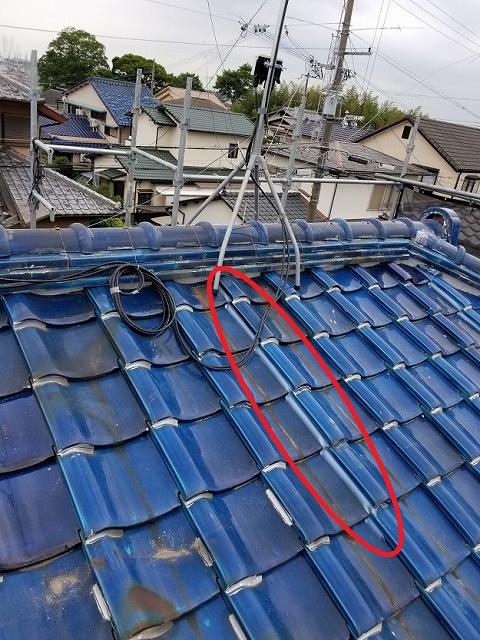 高砂市　棟の積みなおし工事　ラバーロック