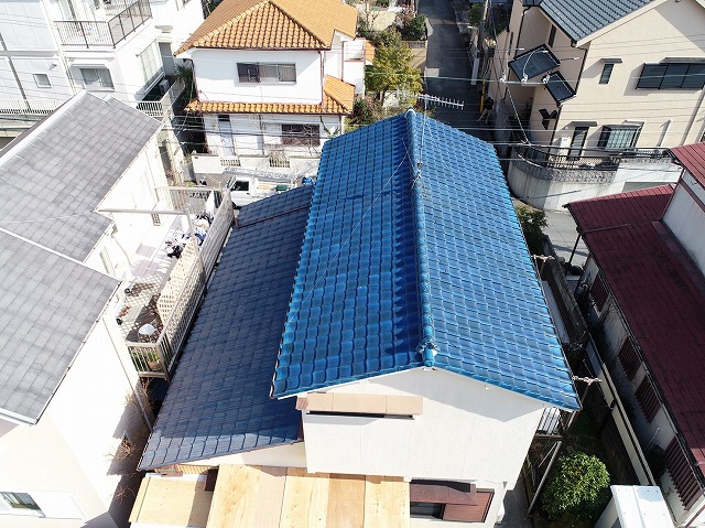 屋根形状と棟部分の確認